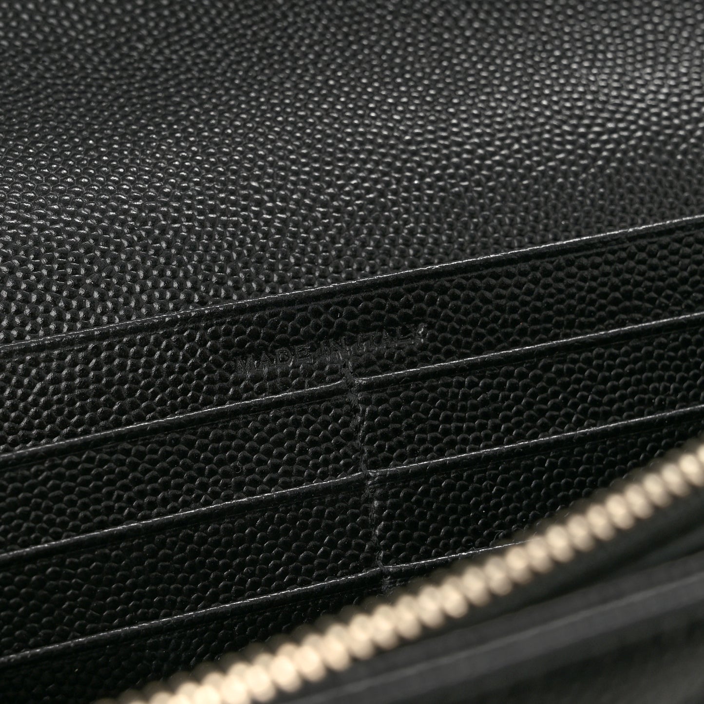 Grain De Poudre Matelasse Chevron Monogram Chain Wallet Black