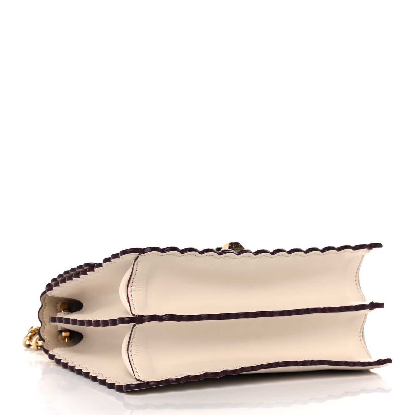 Vitello Liberty Scalloped Studded Small Kan I Shoulder Bag Camelia