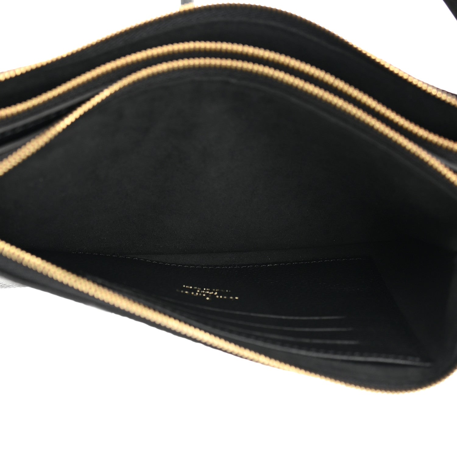 Louis Vuitton Empreinte Monogram Giant Double Zip Pochette Black Cream 5 of 11