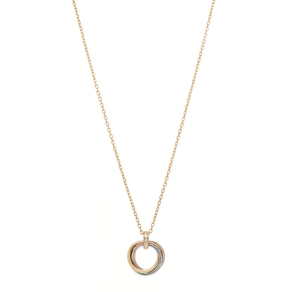 Cartier 18K Pink White Yellow Gold Diamond Trinity Pendant Necklace 1 of 5