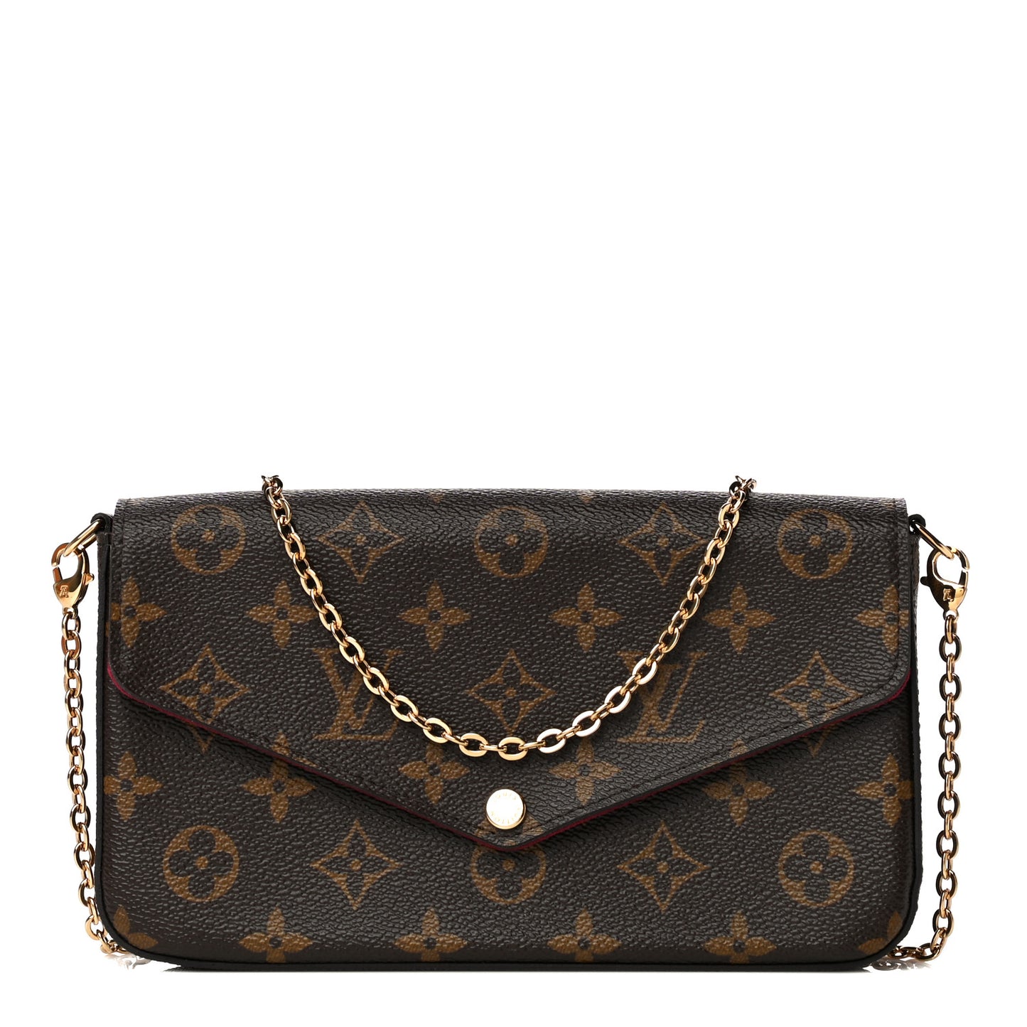 Monogram Pochette Felicie Chain Wallet Fuchsia