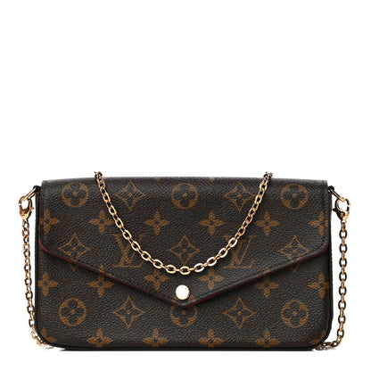 Louis Vuitton Monogram Pochette Felicie Chain Wallet Fuchsia 1 of 15
