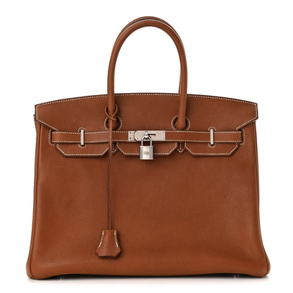 Hermes Natural Barenia Faubourg Birkin 35 Fauve 1 of 16