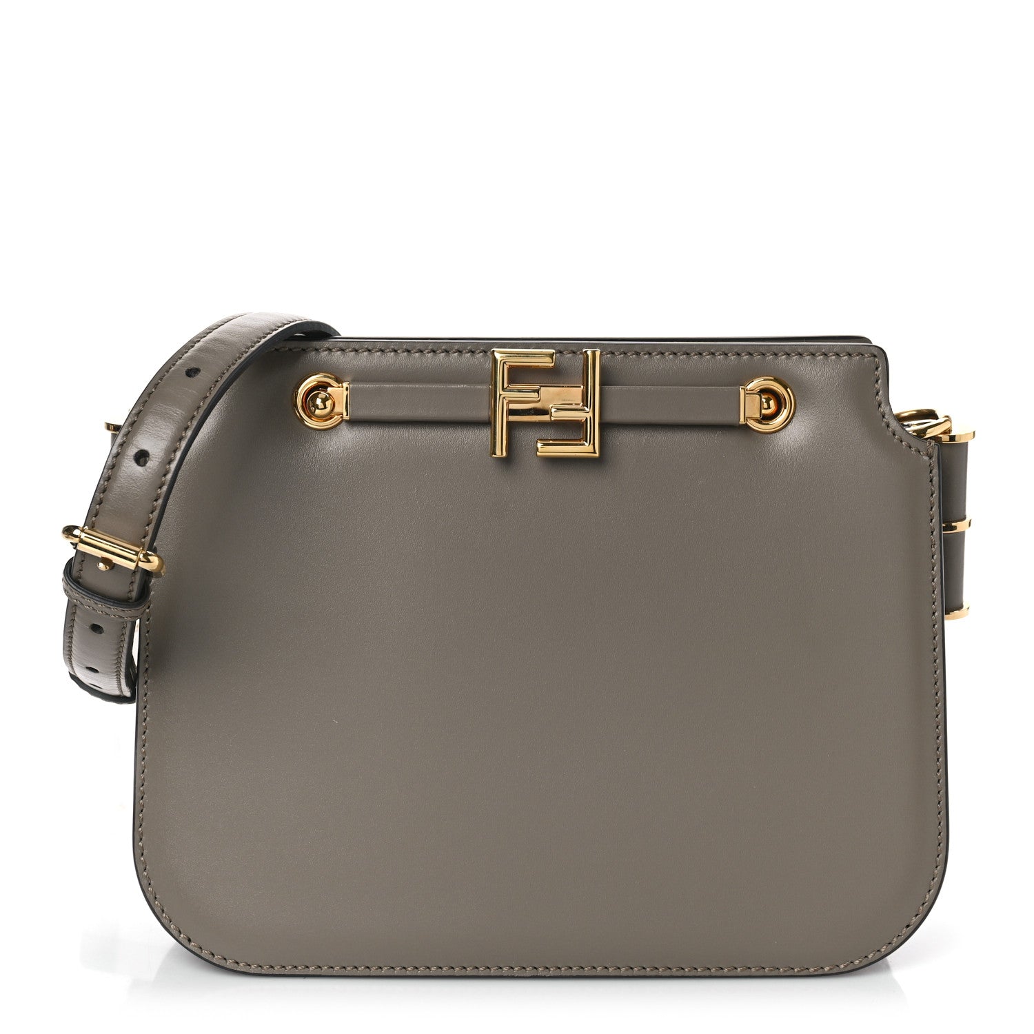 Fendi Vitello King Luxor Fendi Touch Shoulder Bag Tartufo 1 of 9