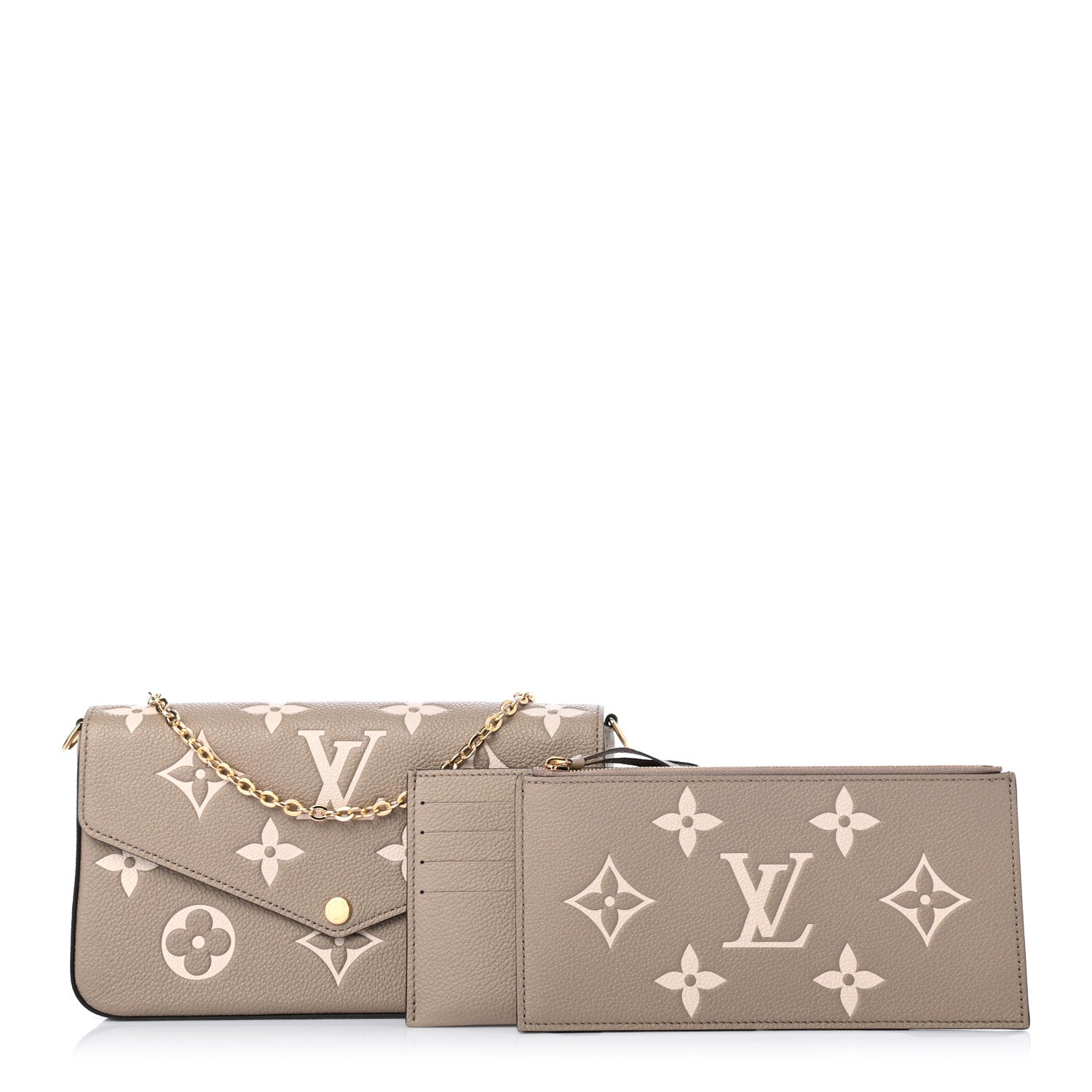 Louis Vuitton Empreinte Monogram Giant Felicie Pochette Tourterelle Creme 1 of 11