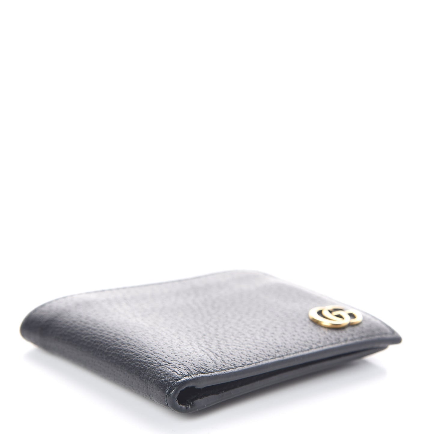Calfskin Boar Effect GG Marmont Bi-Fold Wallet Black