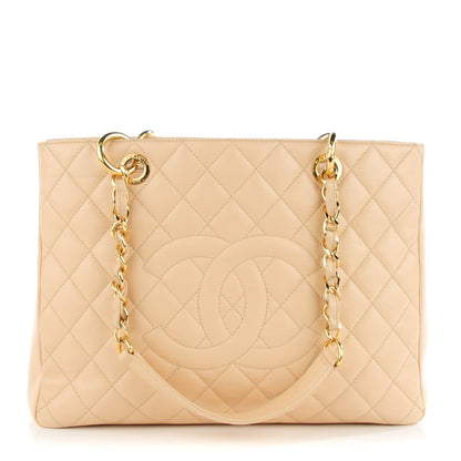 Chanel Caviar Quilted Grand Shopping Tote GST Beige Clair 1 of 8