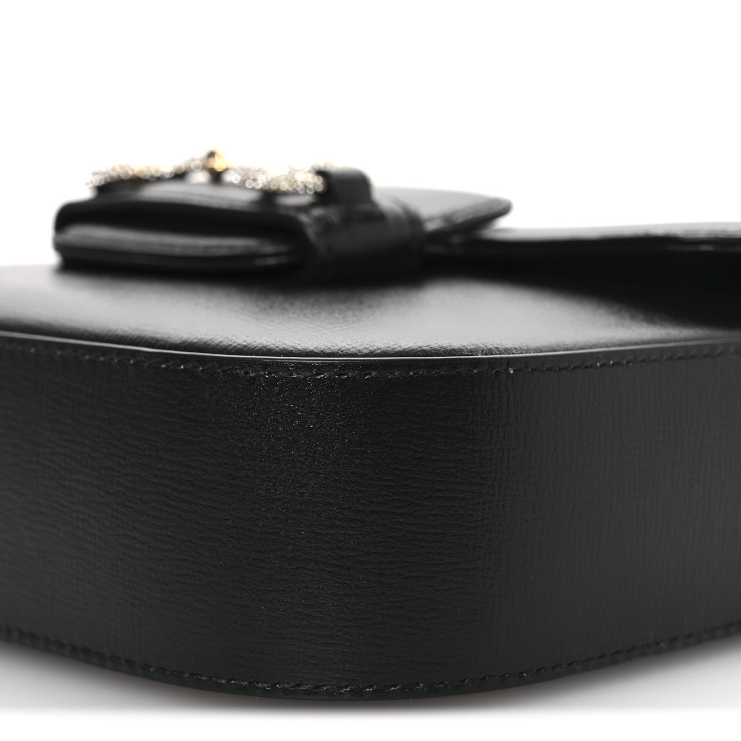 Azalea Calfskin Mini Crystal Horsebit 1955 Shoulder Bag Black