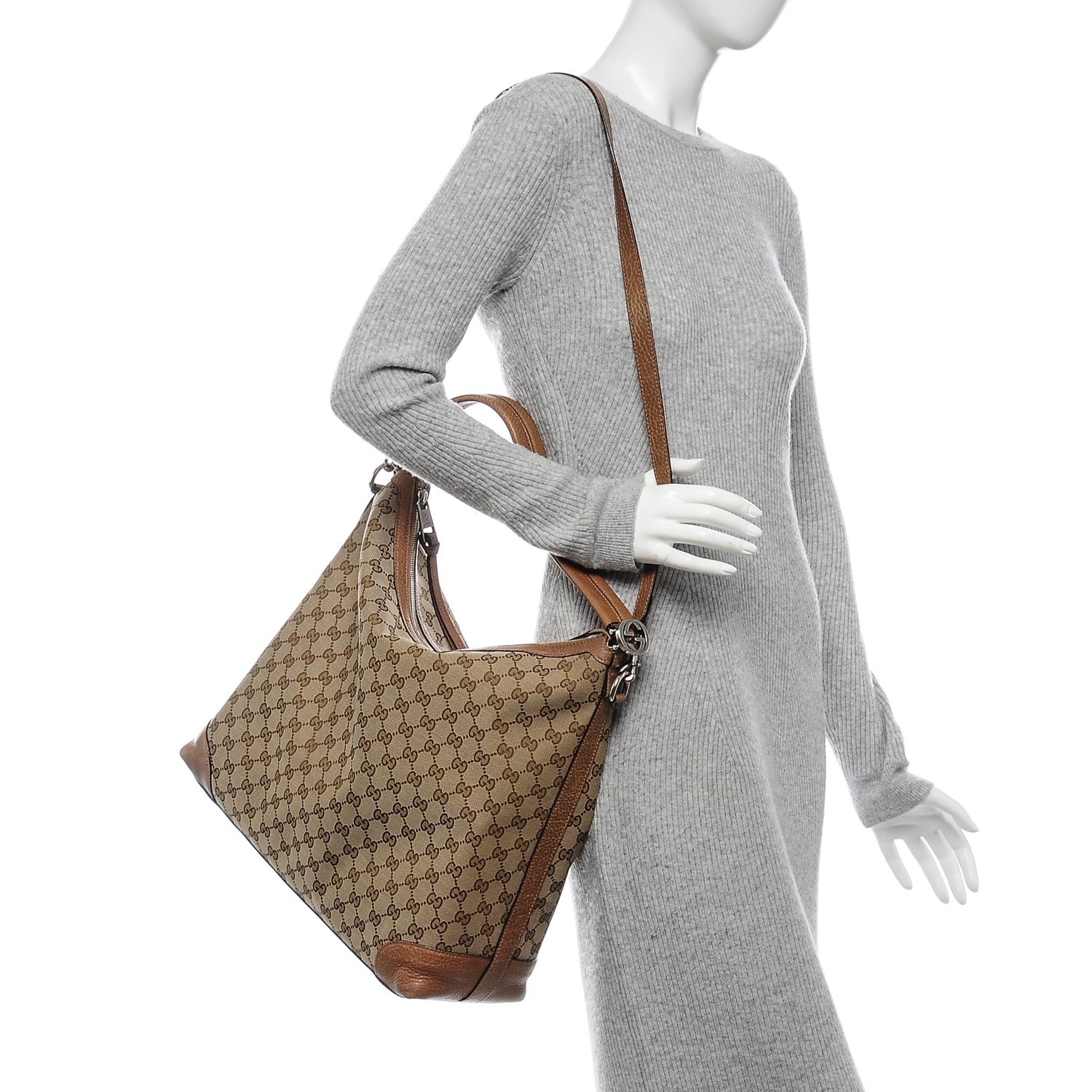 Gucci Monogram Old Libeccio Medium Miss GG Hobo Beige Ebony Light Brown 2 of 6