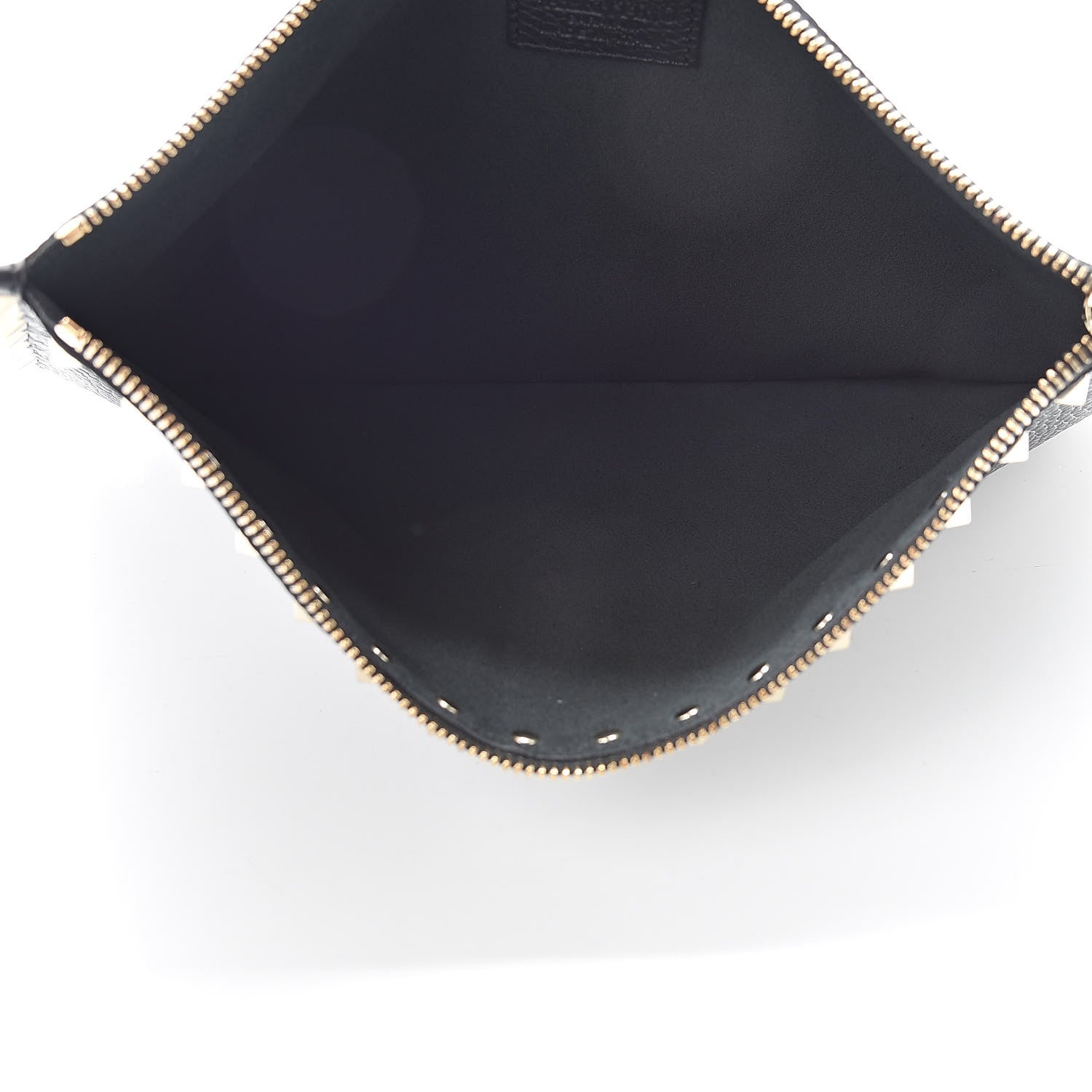 Valentino Garavani Pebbled Calfskin Large Rockstud Zip Pouch Black 5 of 7