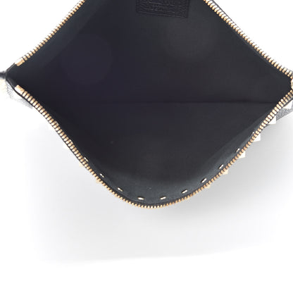 Valentino Garavani Pebbled Calfskin Large Rockstud Zip Pouch Black 5 of 7