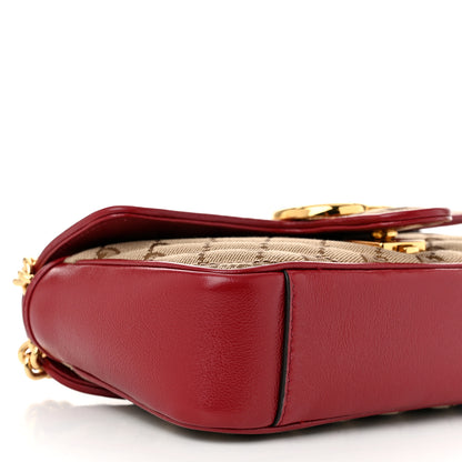 Gucci Monogram Azalea Calfskin Matelasse Diagonal Mini GG Marmont Shoulder Bag Beige Ebony New Cherry Red 9 of 10