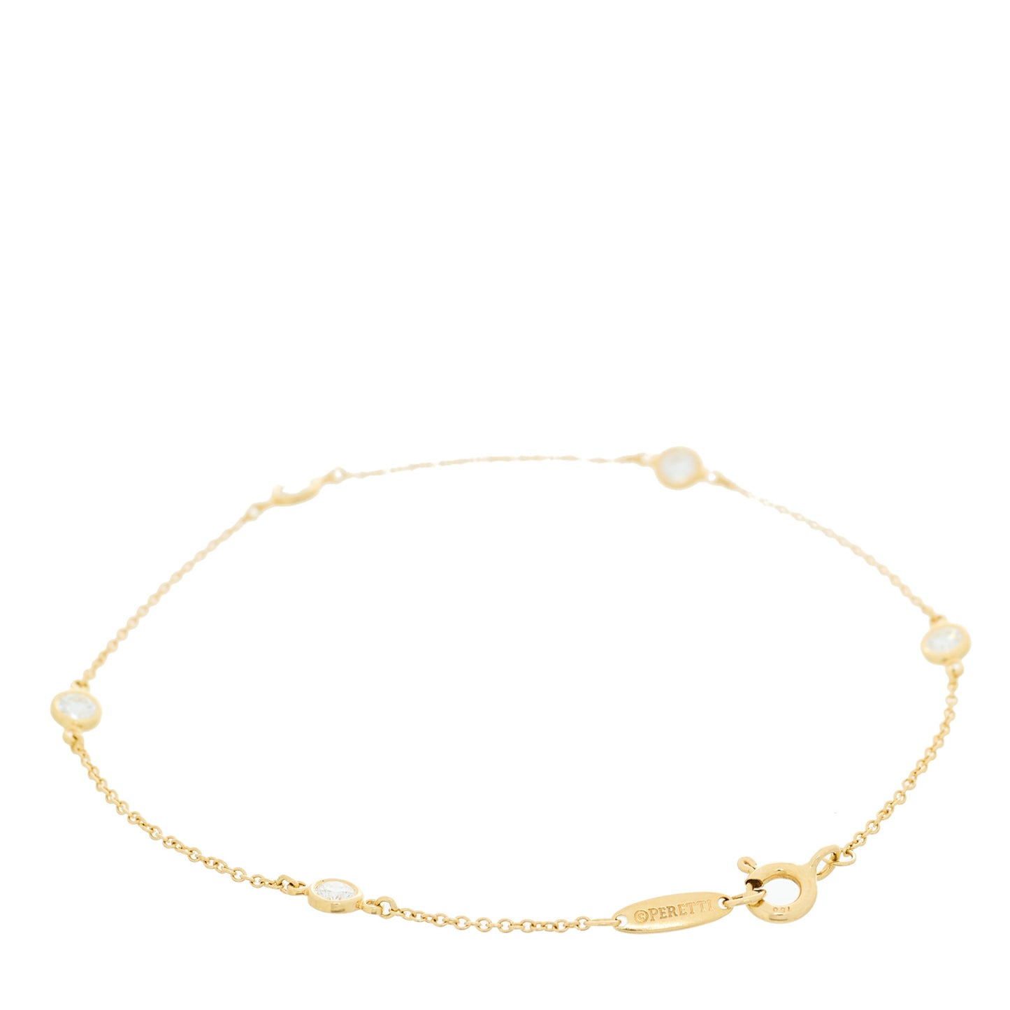 18K Yellow Gold Diamond .35ctw Elsa Peretti Diamonds by the Yard Station Bracelet