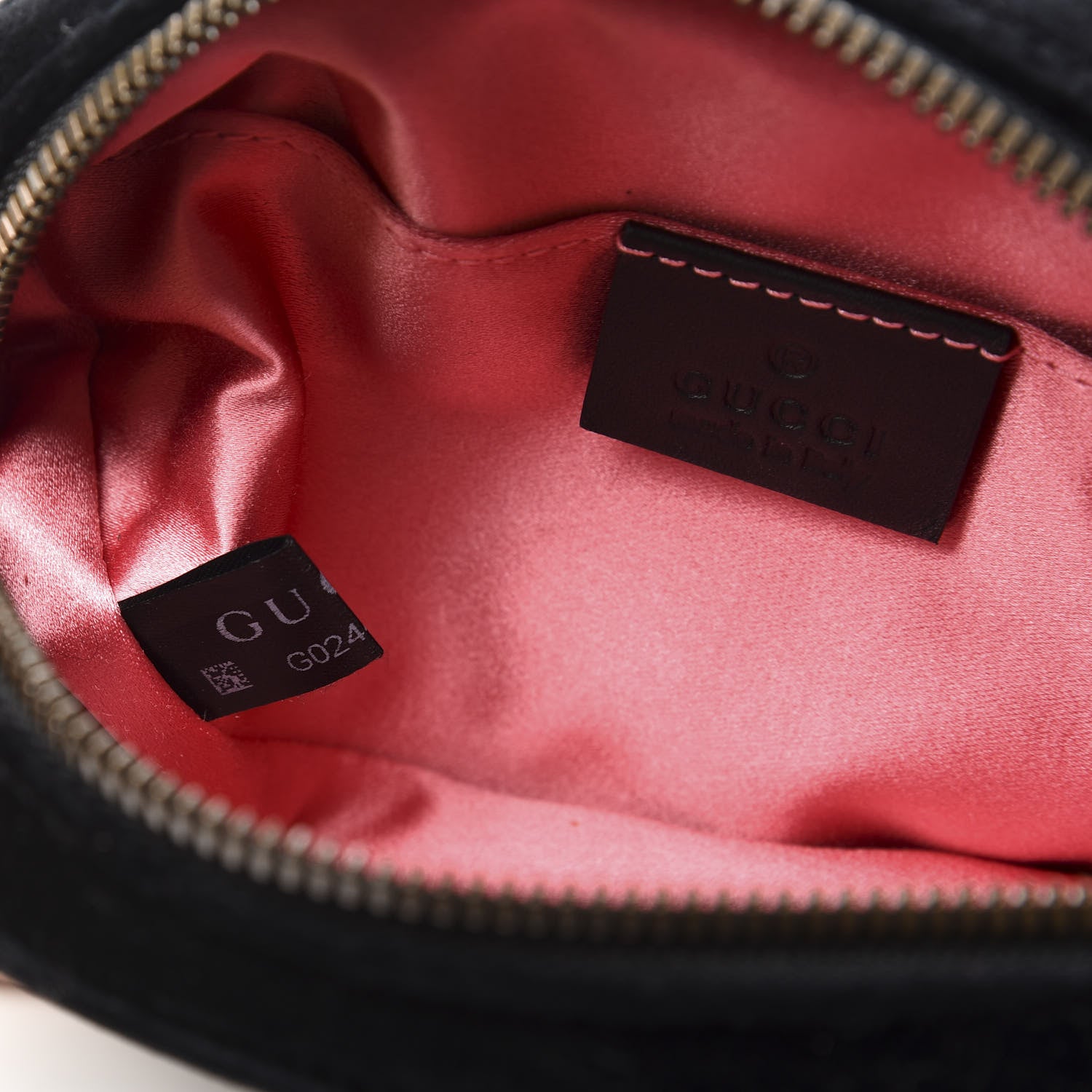 Gucci Velvet Matelasse GG Marmont Belt Bag 95 38 Black 9 of 11