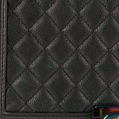 Chanel Iridescent Goatskin Quilted Medium Boy Flap Purple 8 of 9