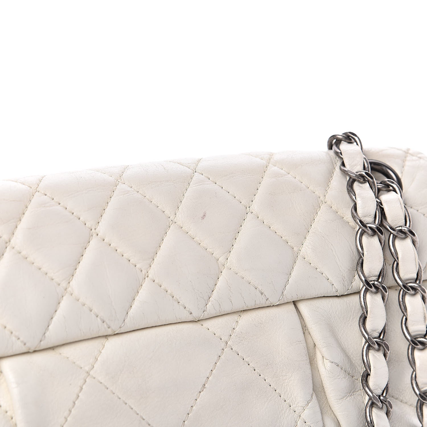 Chanel Calfskin Quilted East West Flap White 11 of 12