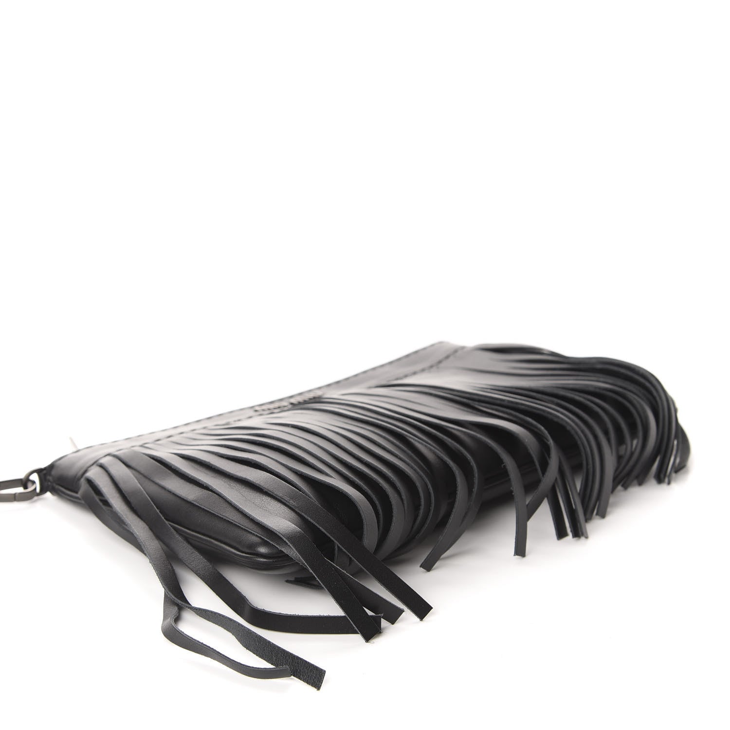 Miu Miu Calfskin Fringe Wrislet Pochette Black 4 of 11