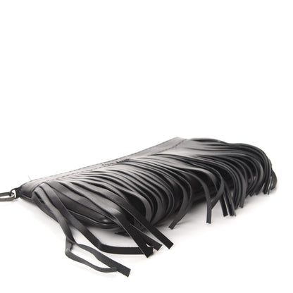 Miu Miu Calfskin Fringe Wrislet Pochette Black 4 of 11