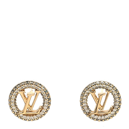 Louis Vuitton Metal Crystal Louise By Night Earrings Gold 1 of 5