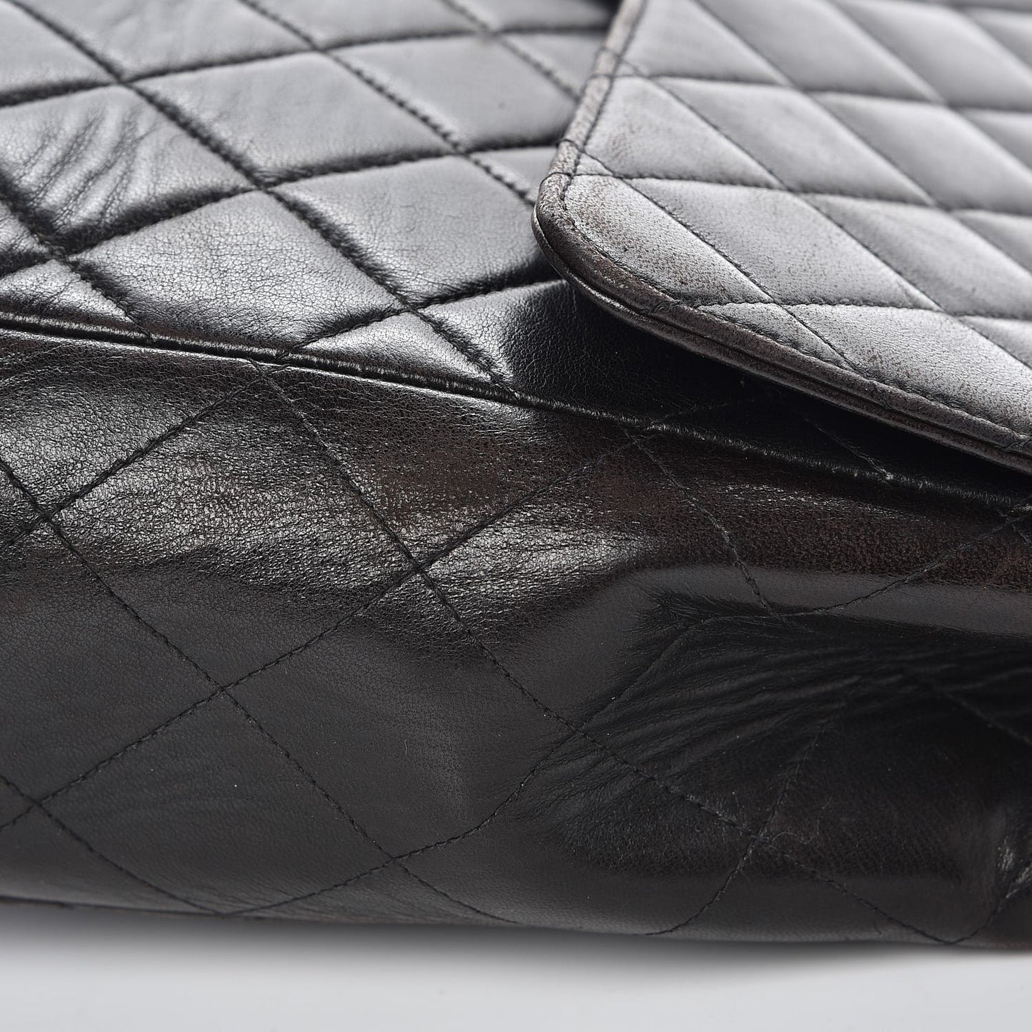 Lambskin Quilted Jumbo Single Flap Black