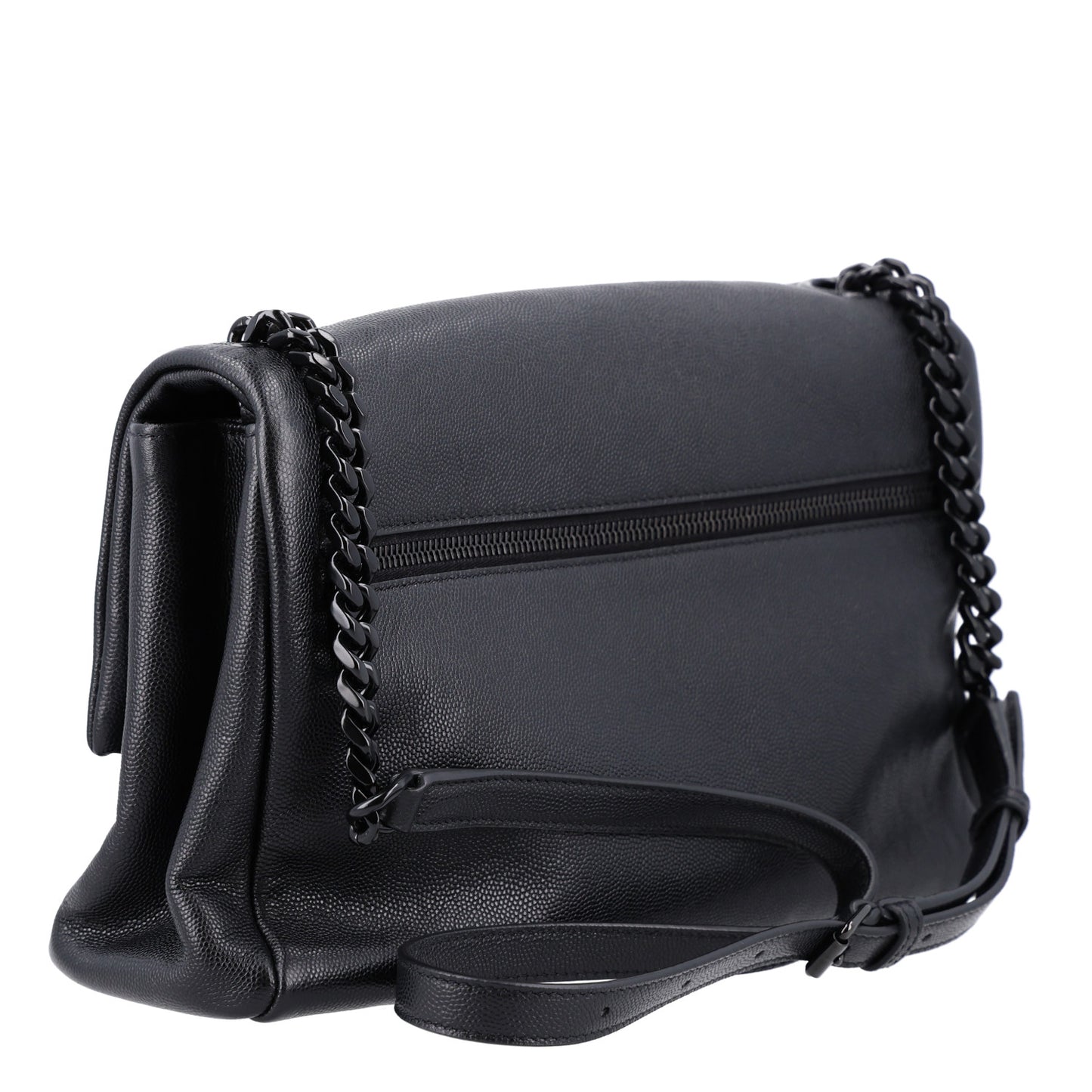 Grain De Poudre Medium West Hollywood Monogram Fold-Over Black