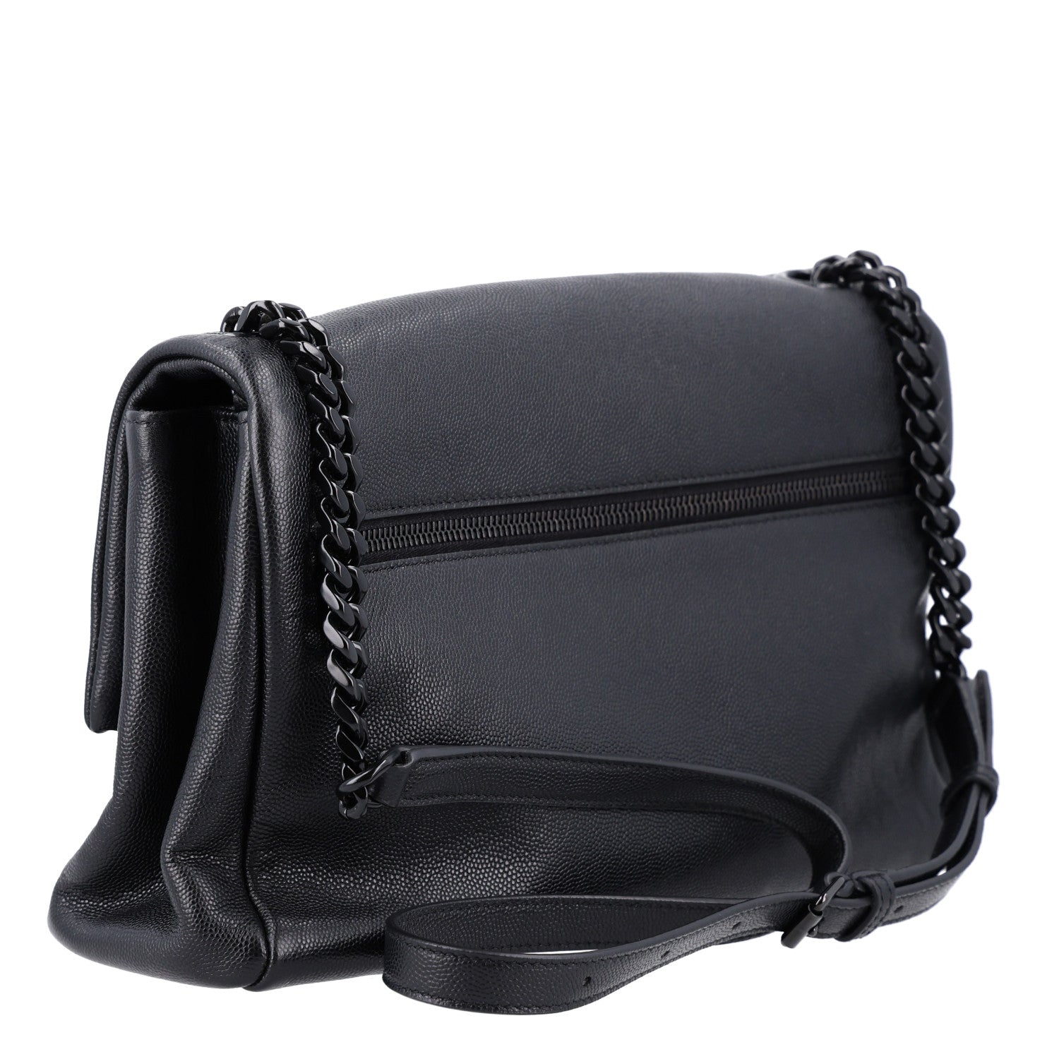 Saint Laurent Grain De Poudre Medium West Hollywood Monogram Fold-Over Black 3 of 10