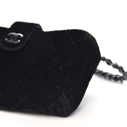 Chanel Velvet Quilted Small Clutch With Chain Black 10 of 11