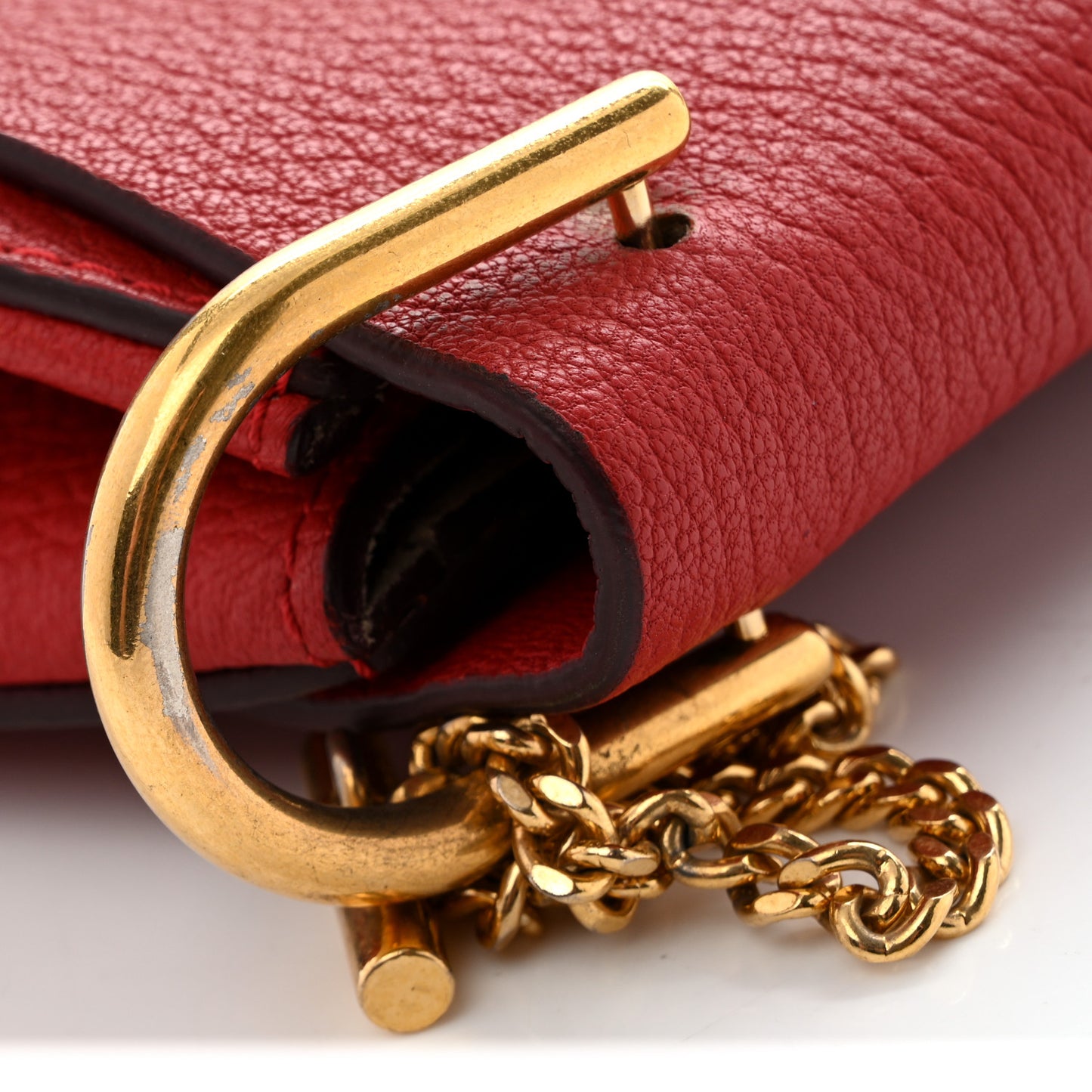 Grained Lambskin Mini Drew Shoulder Bag Plaid Red