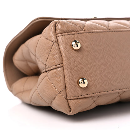 Chanel Caviar Quilted Mini Coco Handle Flap Beige 8 of 9