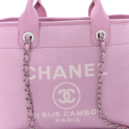 Chanel Mixed Fibers Small Deauville Tote Dark Pink 8 of 10