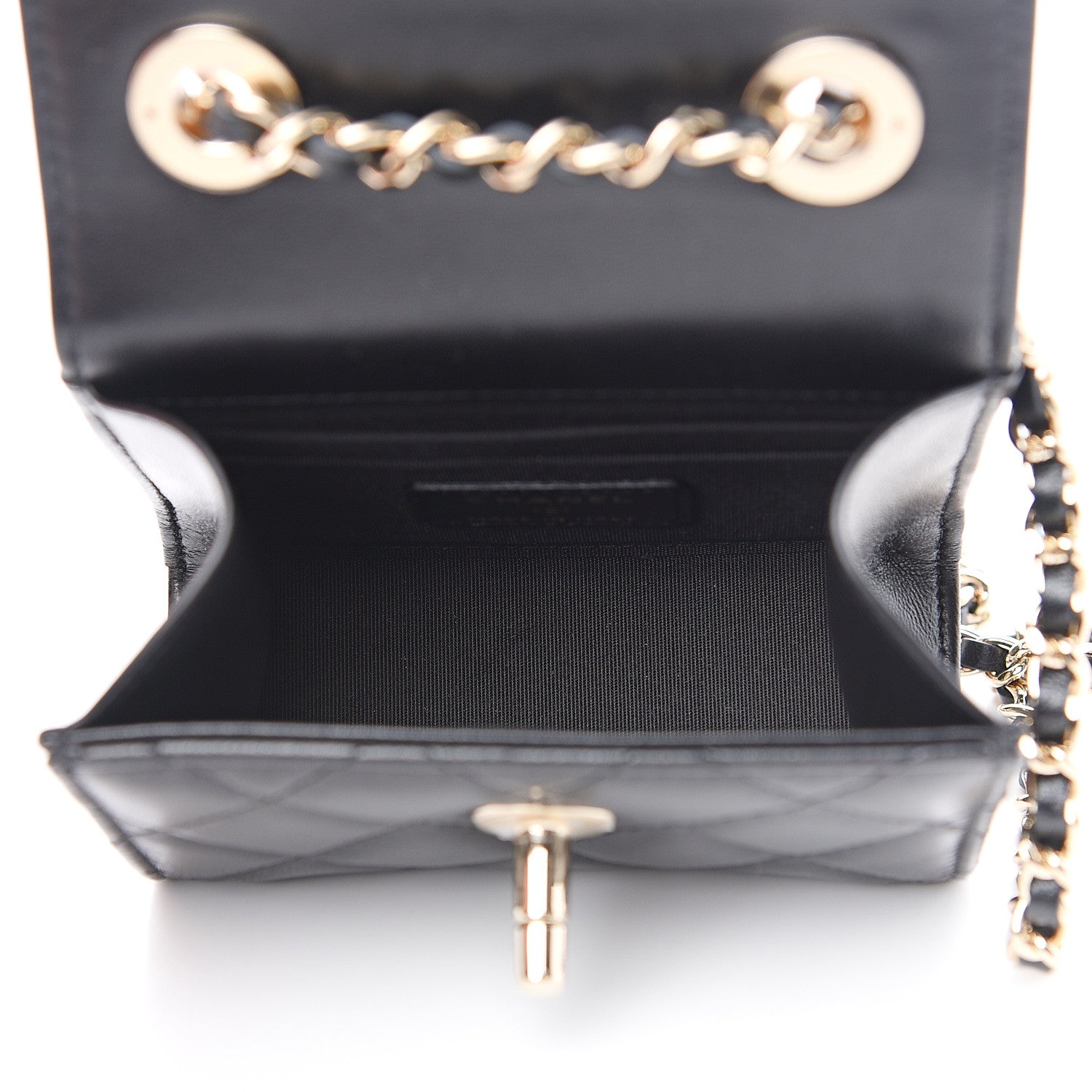 Chanel Lambskin Quilted Mini Trendy CC Chain Wallet Black 8 of 10