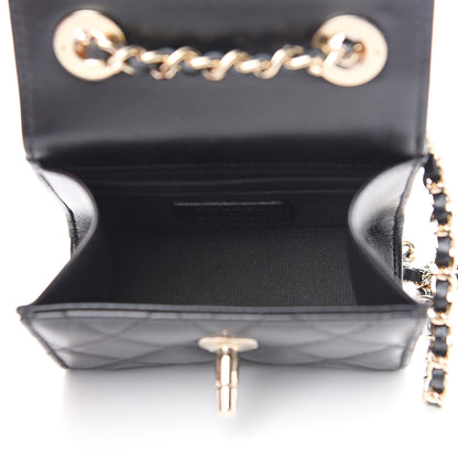 Chanel Lambskin Quilted Mini Trendy CC Chain Wallet Black 8 of 10