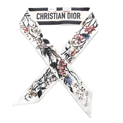 Christian Dior Silk Rosa Mutabilis Mitzah Scarf Beige 1 of 3