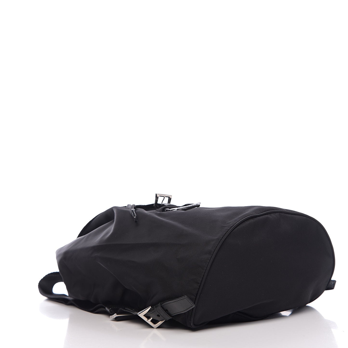Nylon Vela Saffiano Medium Cinch Backpack Black