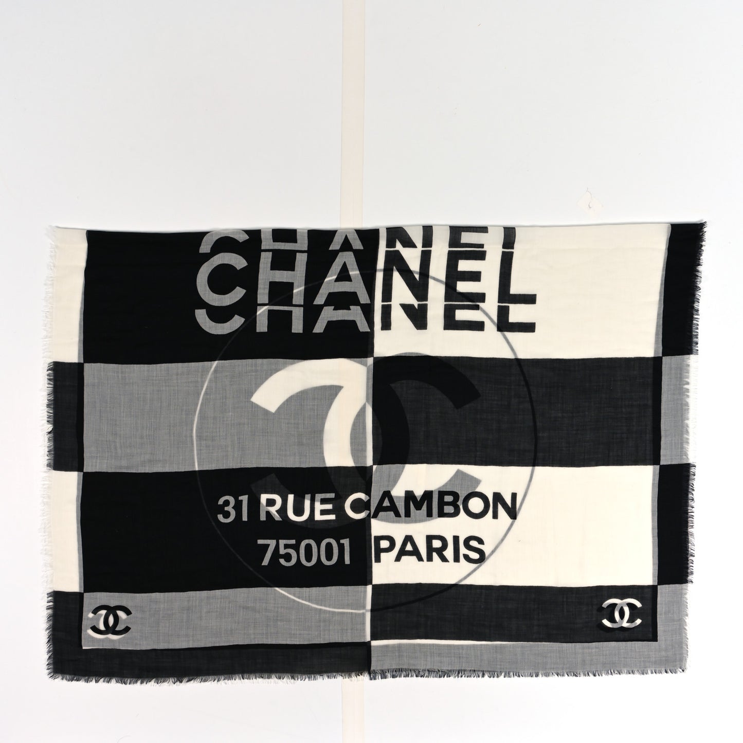 Cashmere CC Rue Cambon Fringe Scarf Black