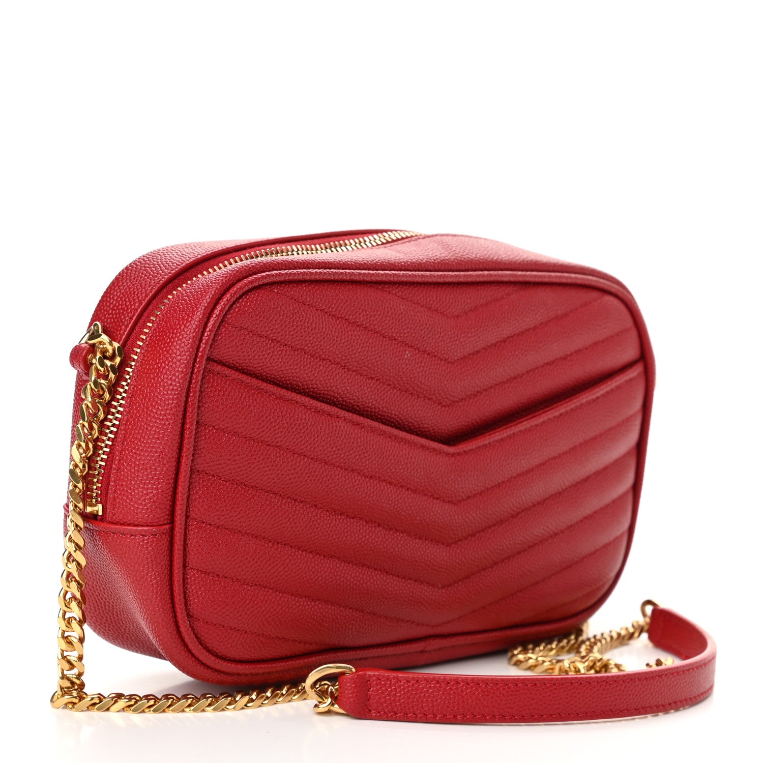 Saint Laurent Grain De Poudre Matelasse Monogram Mini Lou Camera Bag Eros Red 3 of 12