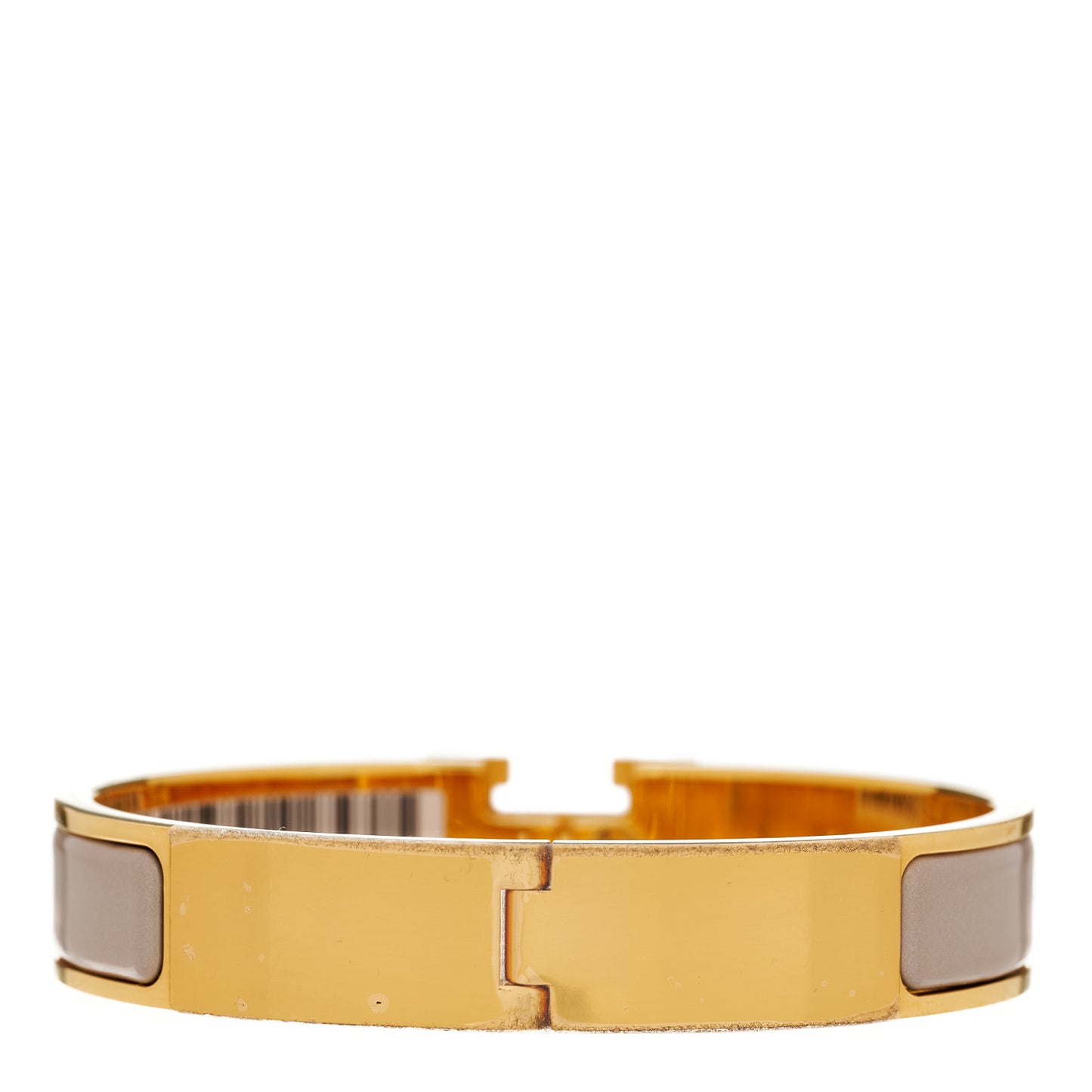 Enamel Narrow Clic Clac H Bracelet GM Marron Glace