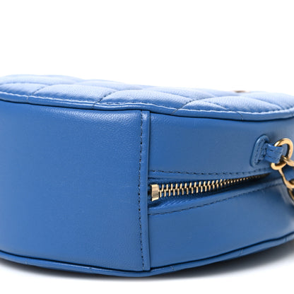 Chanel Lambskin Quilted Round Clutch With Chain Blue 10 of 10