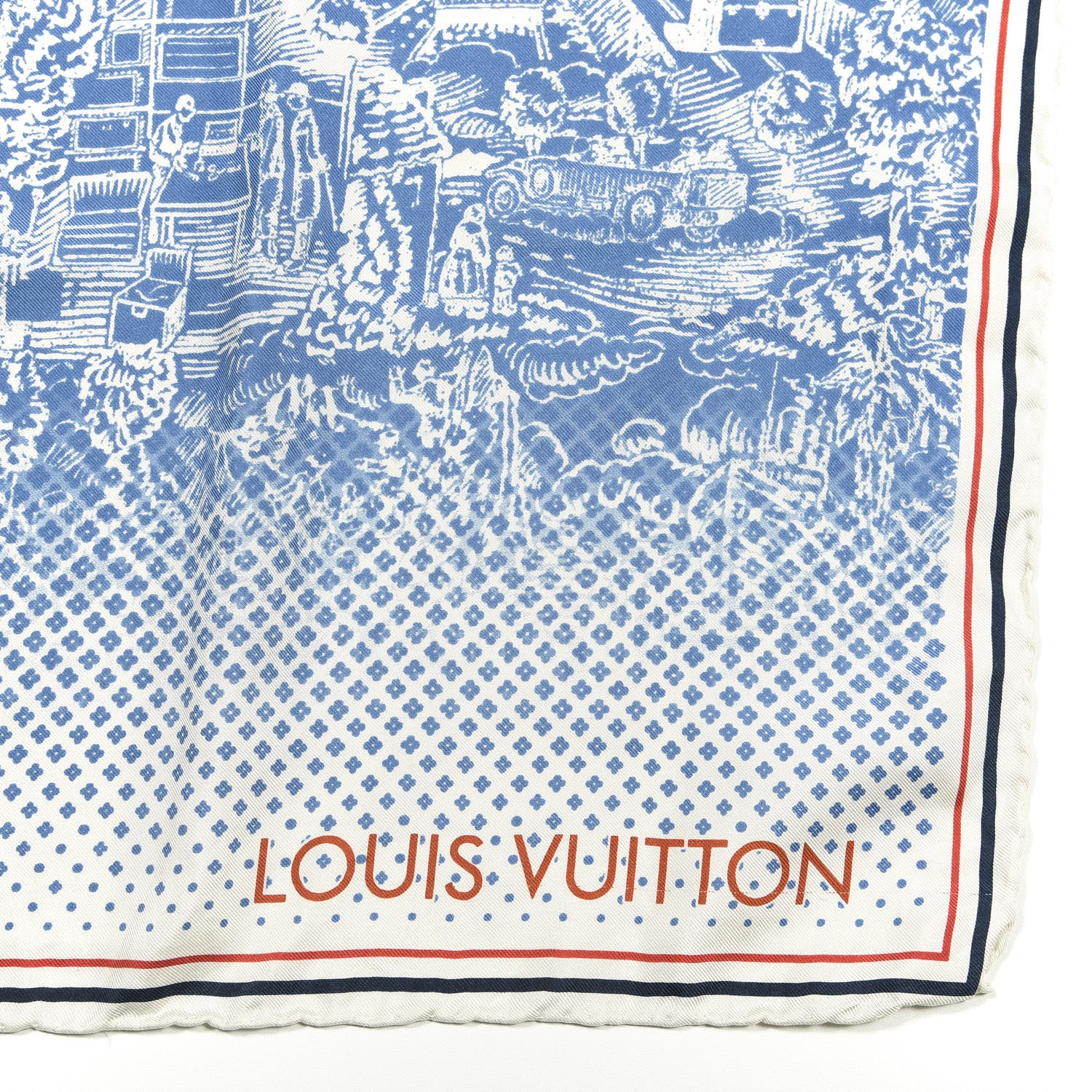 Louis Vuitton Silk Monogram City Square Scarf Blue 2 of 4