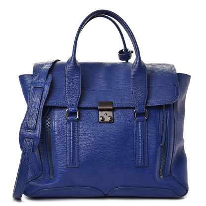 3.1 Phillip Lim 3.1 Textured Calfskin Large Pashli Satchel Cobalt 1 of 11