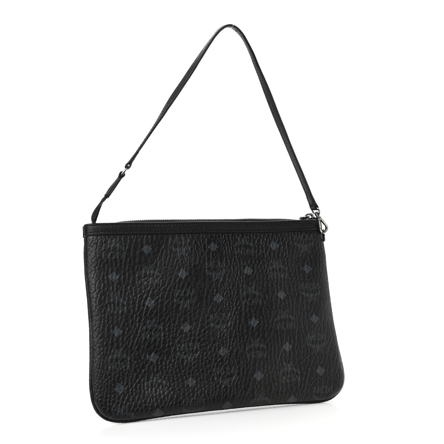 MCM Visetos Liz Shopper Tote Pouch Black 3 of 9