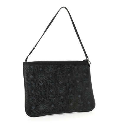 MCM Visetos Liz Shopper Tote Pouch Black 3 of 9