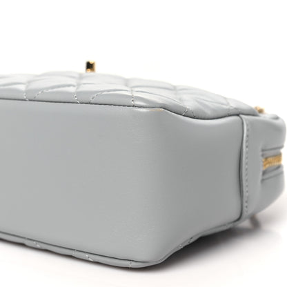 Chanel Shiny Lambskin Quilted Medium Camera Case Grey 10 of 10