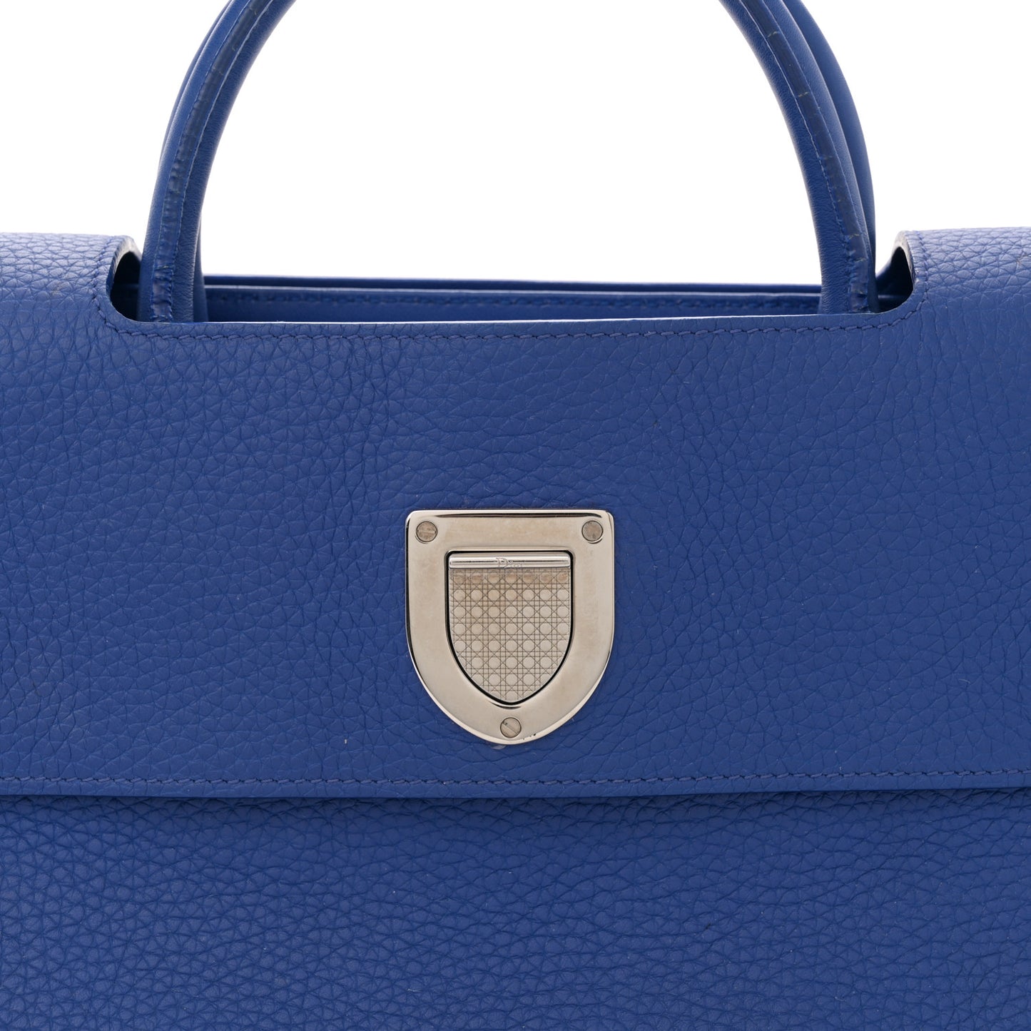 Grained Calfskin Medium Diorever Flap Blue