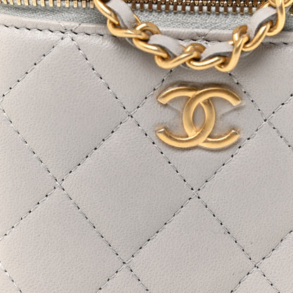 Chanel Lambskin Quilted Top Handle Mini Vanity Case With Chain Grey 8 of 12