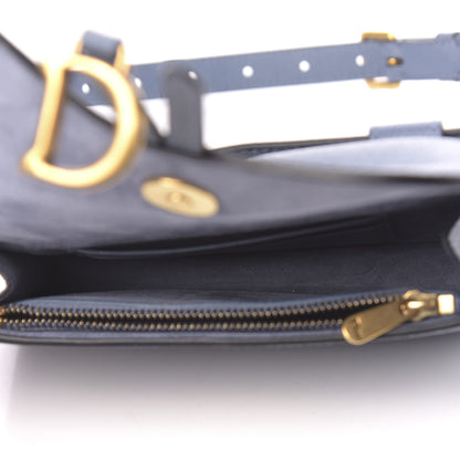 Christian Dior Grained Calfskin Saddle Belt Clutch Denim Blue 5 of 11