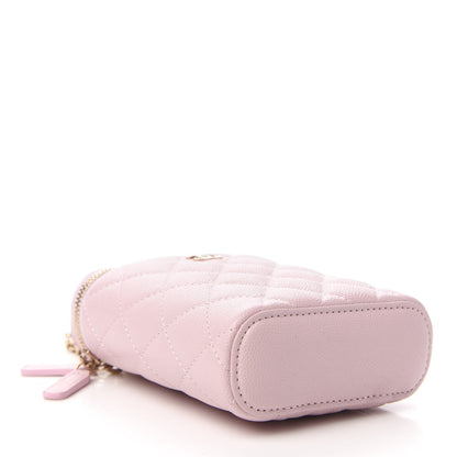 Chanel Caviar Quilted Small Vertical Coco Beauty Vanity Case With Chain Light Pink 4 of 11