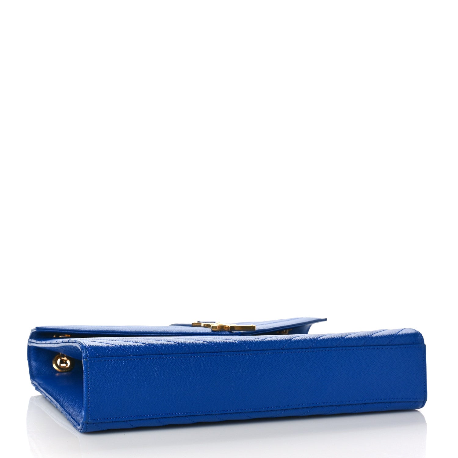 Saint Laurent Grain De Poudre Matelasse Chevron Large Monogram Satchel Blue Majorelle 4 of 9
