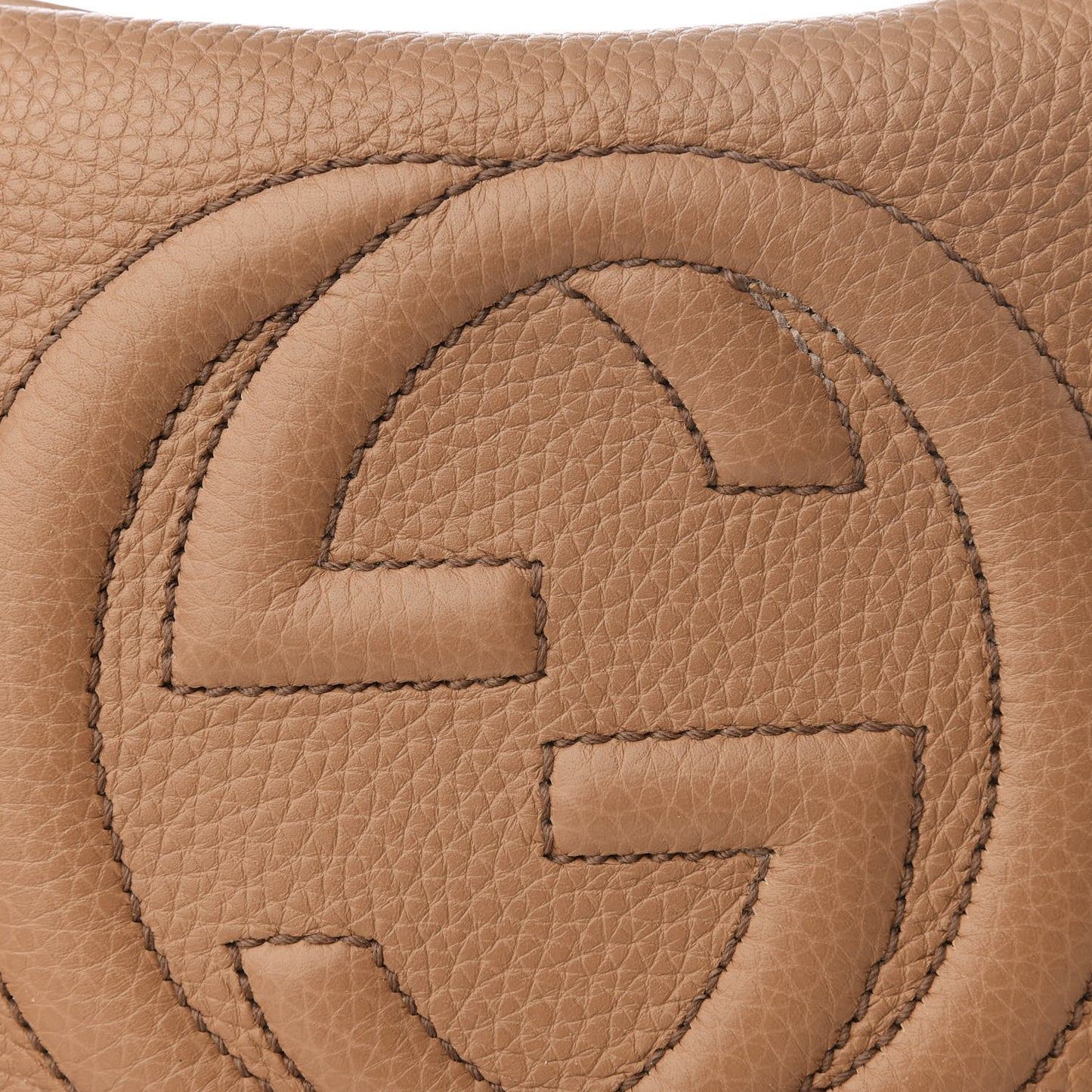 Pebbled Calfskin Small Soho Disco Bag Camelia