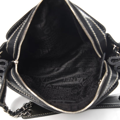 Chanel Lambskin Lax Accordion Hobo Black 5 of 7